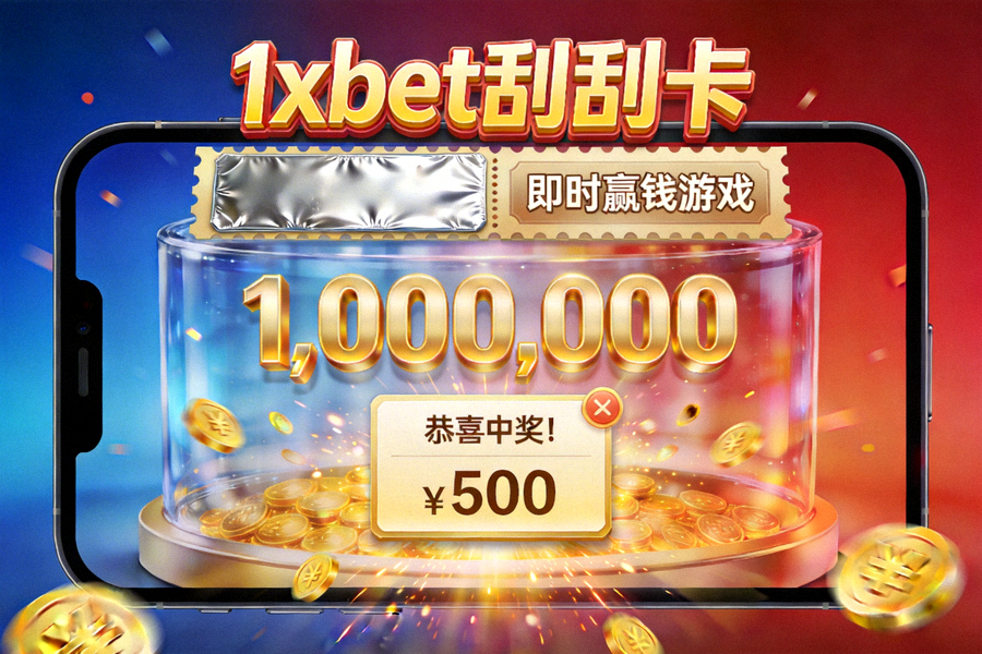 1xbet 刮刮卡與即時贏錢遊戲界面，展示獎金池與中獎瞬間畫面